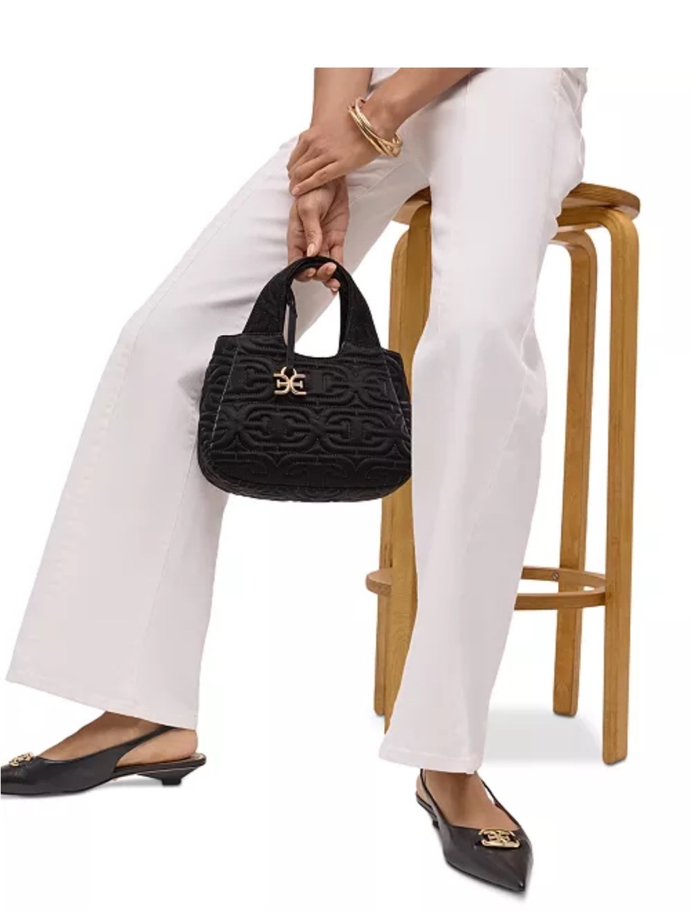 NWOT Sam Edelman Ethyl Mini Collapsible Tote In Black